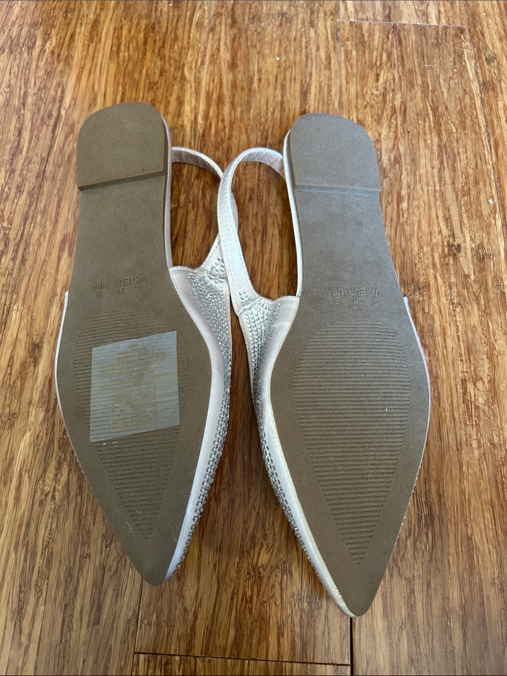 Primark Rhinestone Pointed Toe Slingback Flats - Picture 5 of 5